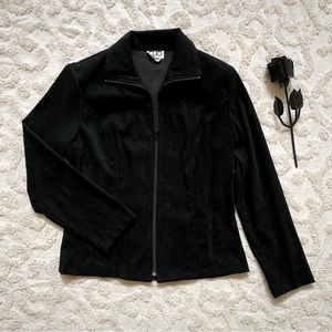 Vintage Faux Suede Velvety Jacket w Shoulder Pads size 4